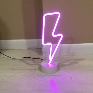 Lighting bolt neon light sign with base⚡️💗